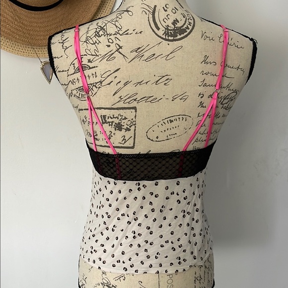 Victoria's Secret White & Black Leopard Print Camisole with Lace Size Small - Picture 4 of 6